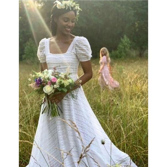 NWT $795 Loveshackfancy Ivory Ryan Scalloped Embroidered Ball Gown Dress… - Picture 5 of 16